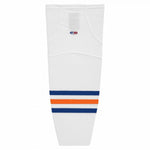 Pro Knit Striped Hockey Socks-Edmonton White