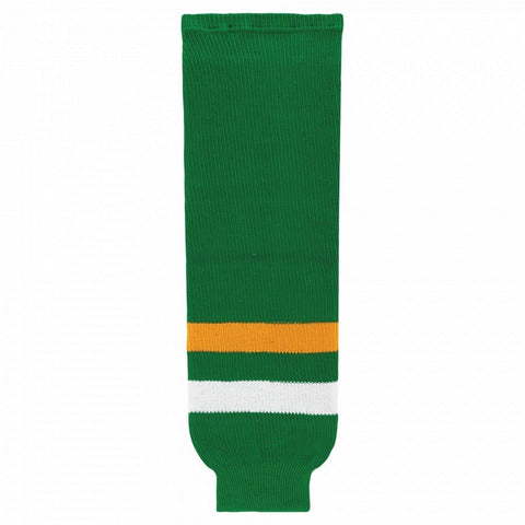 Striped Wool Knit Hockey Socks-Old Minnesota Kelly