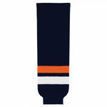 Striped Wool Knit Hockey Socks-New York Islanders Navy