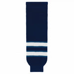 Striped Wool Knit Hockey Socks-2011 Winnipeg Navy