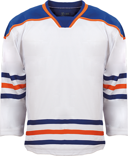 KOBE K3G NHL PRO STYLE EDMONTON HOME WHITE HOCKEY JERSEY