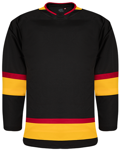 KOBE K3G NHL PRO STYLE VANCOUVER VINTAGE BLACK HOCKEY JERSEY Jatt Sports Uniforms