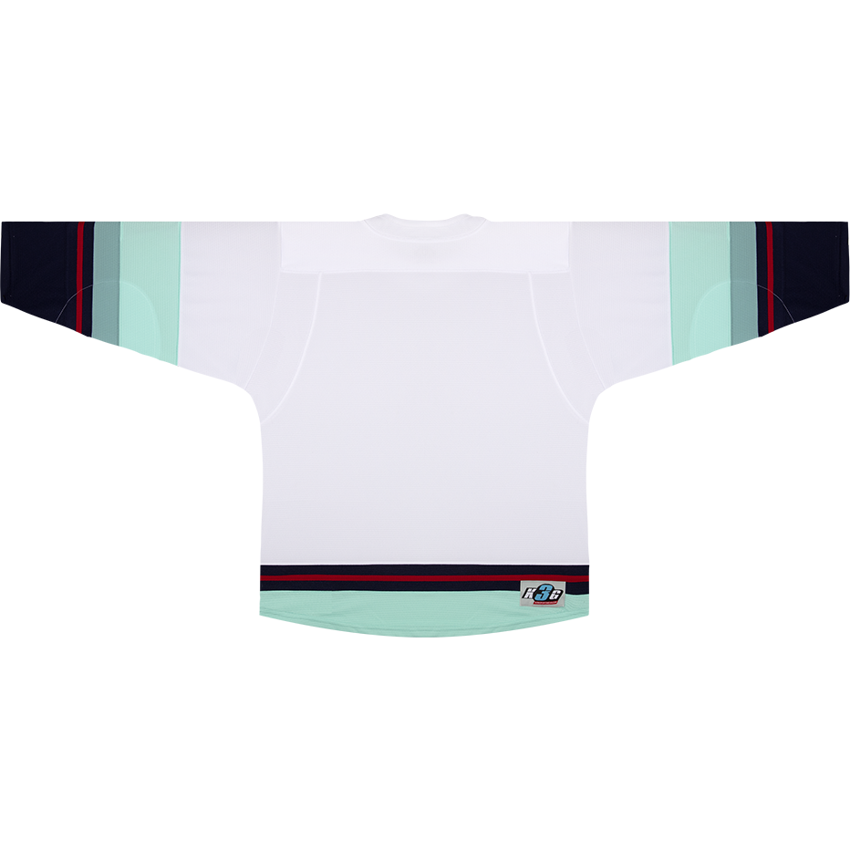 KOBE K3G NHL PRO STYLE SEATTLE HOME WHITE HOCKEY JERSEY