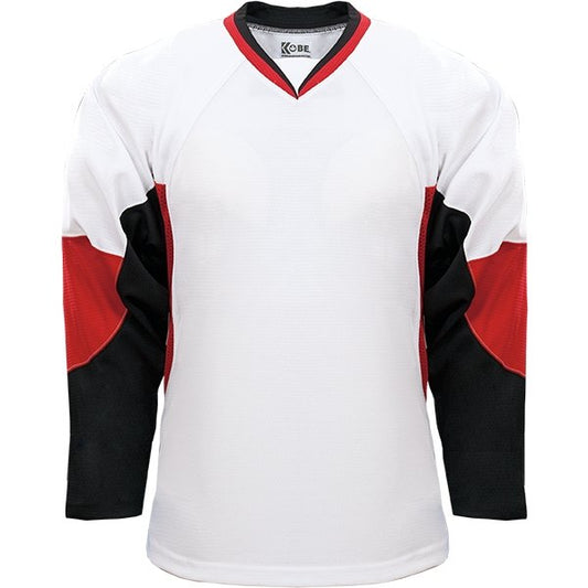 KOBE K3G NHL PRO STYLE OTTAWA AWAY WHITE HOCKEY JERSEY