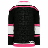 Athletic Knit NHL Pro Style Hockey Breast Cancer Awareness Black-AKC