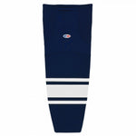 Pro Knit Striped Hockey Socks-Navy/white