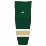 Pro Knit Striped Hockey Socks-Dark Green/white/vegas