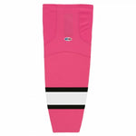 Pro Knit Striped Hockey Socks-Pink/white/black