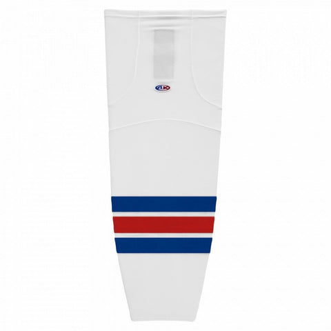 Pro Knit Striped Hockey Socks-New York Rangers White