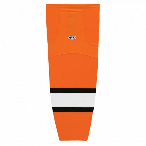 Pro Knit Striped Hockey Socks-Orange/black/white