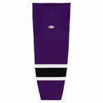 Pro Knit Striped Hockey Socks-Purple/white/black