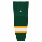Pro Knit Striped Hockey Socks-Dark Green/gold/white