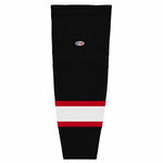 Pro Knit Striped Hockey Socks-Ottawa Black With White Stripe