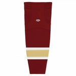 Pro Knit Striped Hockey Socks-Av Red/white/gold