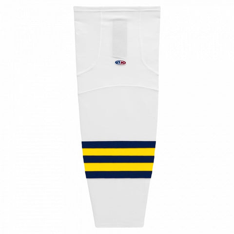 Pro Knit Striped Hockey Socks-2011 Michigan White