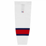 Pro Knit Striped Hockey Socks-White/navy/red
