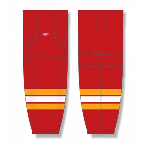 Pro Knit Striped Hockey Socks-Vintage Calgary Red
