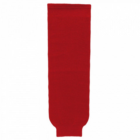 Solid Wool Knit Hockey Socks-Red
