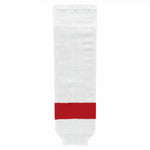 Striped Wool Knit Hockey Socks-Detroit White