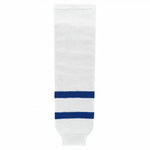 Striped Wool Knit Hockey Socks-Old Toronto White