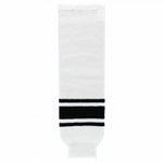 Striped Wool Knit Hockey Socks-White/Black