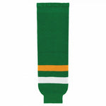 Striped Wool Knit Hockey Socks-Old Minnesota Kelly