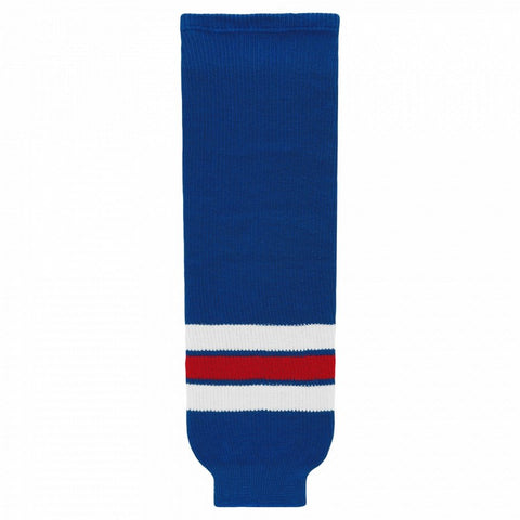 Striped Wool Knit Hockey Socks-New York Rangers Royal