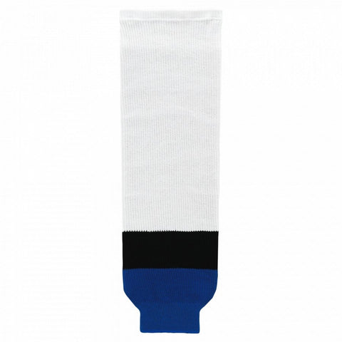 Striped Wool Knit Hockey Socks-Tampa Bay White