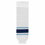 Striped Wool Knit Hockey Socks-Maine White