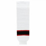 Striped Wool Knit Hockey Socks-New Jersey White