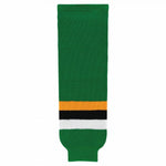 Striped Wool Knit Hockey Socks-Minnesota Kelly With Black Stripe