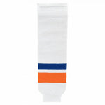 Striped Wool Knit Hockey Socks-2010 New York Islanders White
