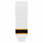 Striped Wool Knit Hockey Socks-2007 Boston White