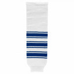Striped Wool Knit Hockey Socks-New Toronto White