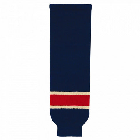 Striped Wool Knit Hockey Socks-New York Rangers Heritage Navy