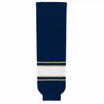 Striped Wool Knit Hockey Socks-Notre Dame Navy