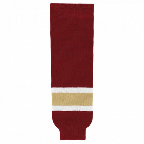 Striped Wool Knit Hockey Socks-Av Red/white/gold
