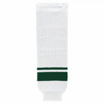 Striped Wool Knit Hockey Socks-2013 Minnesota White