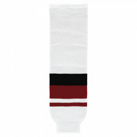 Striped Wool Knit Hockey Socks-2015 Arizona White