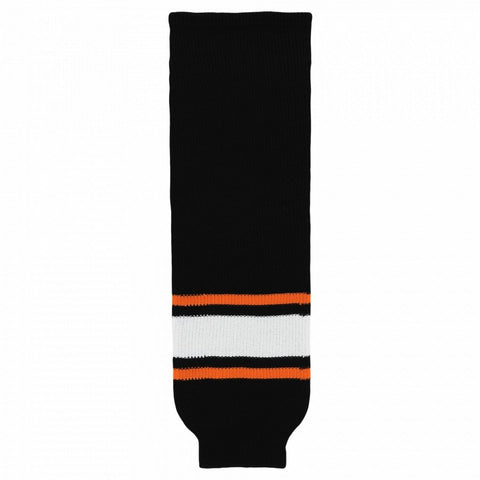 Striped Wool Knit Hockey Socks-Philadelphia 3rd Black