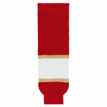 Striped Wool Knit Hockey Socks-2016 Florida Red