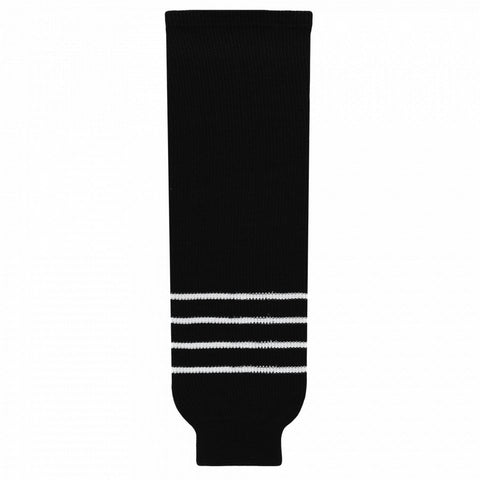 Striped Wool Knit Hockey Socks-2015 New York Islanders 3rd Black