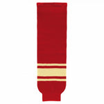 Striped Wool Knit Hockey Socks-2004 All Stars Red