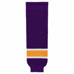 Striped Wool Knit Hockey Socks-Vintage La Purple