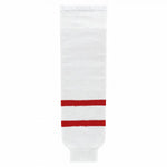 Striped Wool Knit Hockey Socks-Team Canada White (2010)