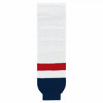 Striped Wool Knit Hockey Socks-2013 Washington White