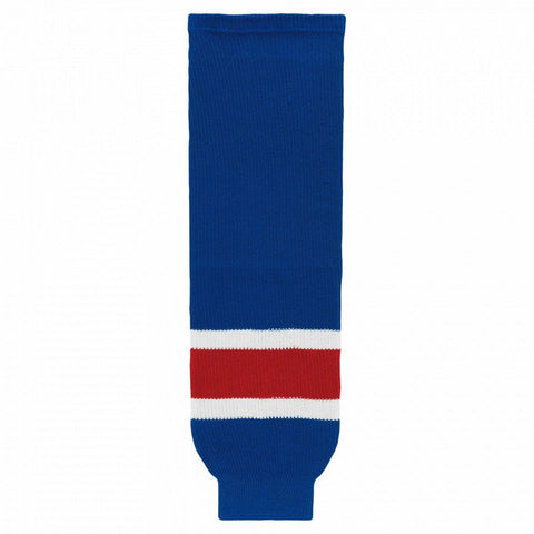 Striped Wool Knit Hockey Socks-New York Royal