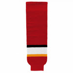 Striped Wool Knit Hockey Socks-2013 Calgary Red